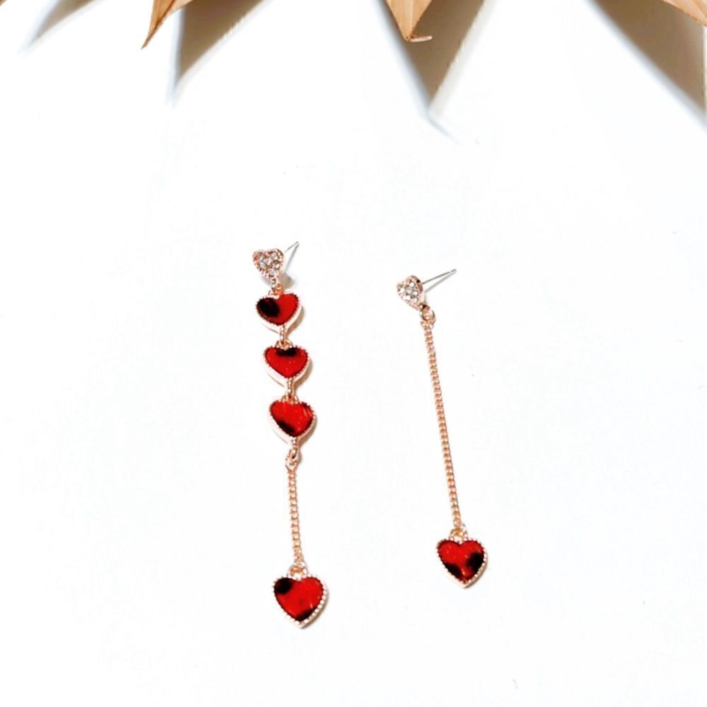Heart drop earrings S345